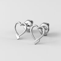 Rowing Heart Stud Earrings 925 Silver